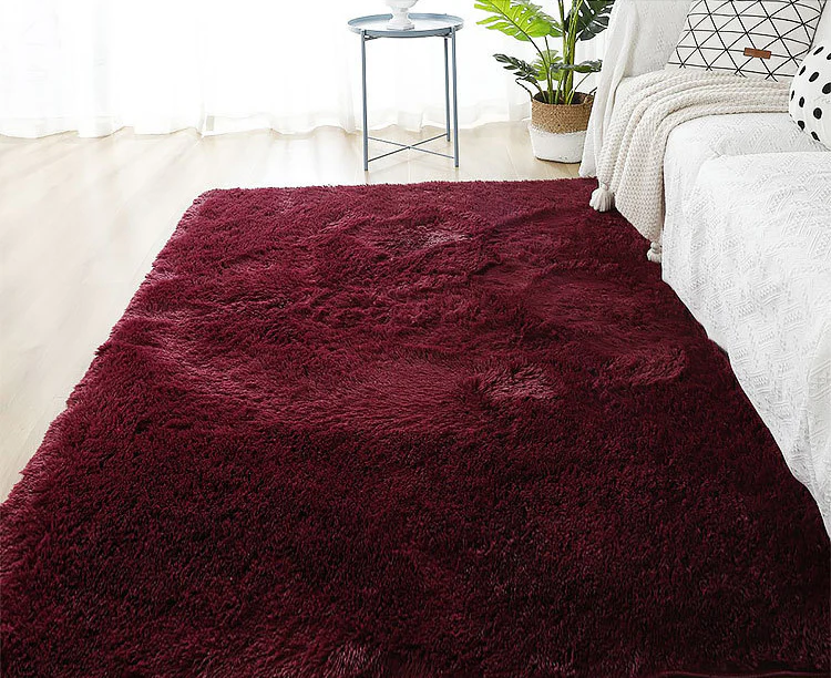 Large Soft Shag Rug Carpet Mat (Wine, 230 x 160) - Image 15