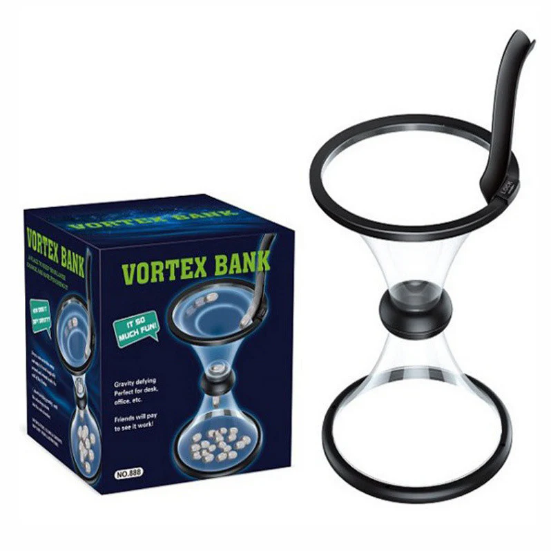 Large Spinning Vortex Piggy Bank Gravity Cash Saving Coin Collector Money Box - Image 10