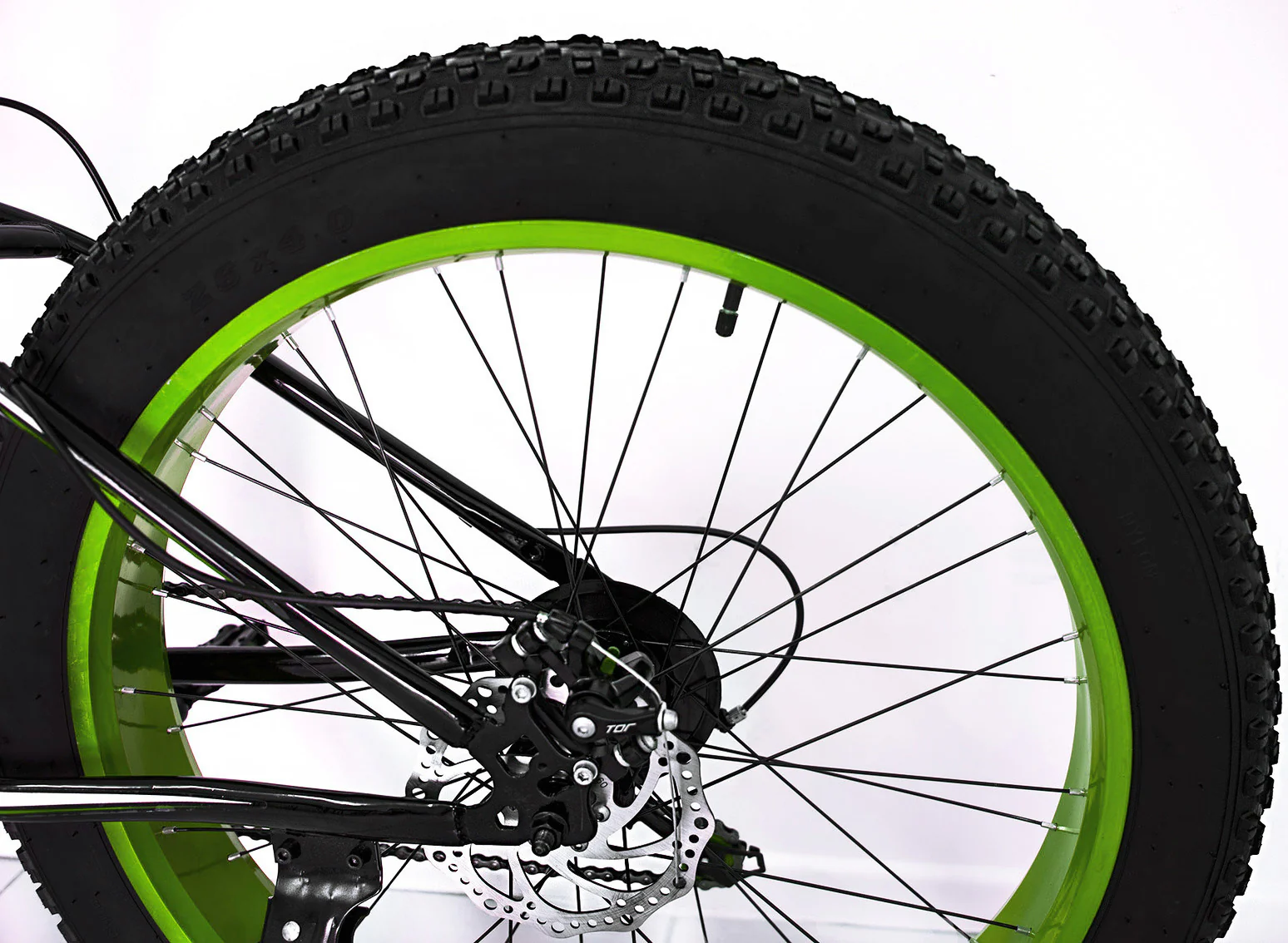 Large Tire Heavy Duty Fat Wheel Mountain Bike (Premium Green & Black Bicycle) - Image 5