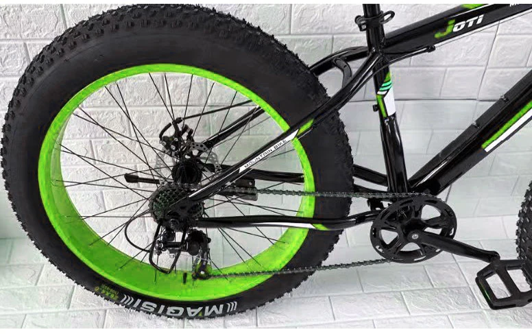 Large Tire Heavy Duty Fat Wheel Mountain Bike (Premium Green & Black Bicycle) - Image 6