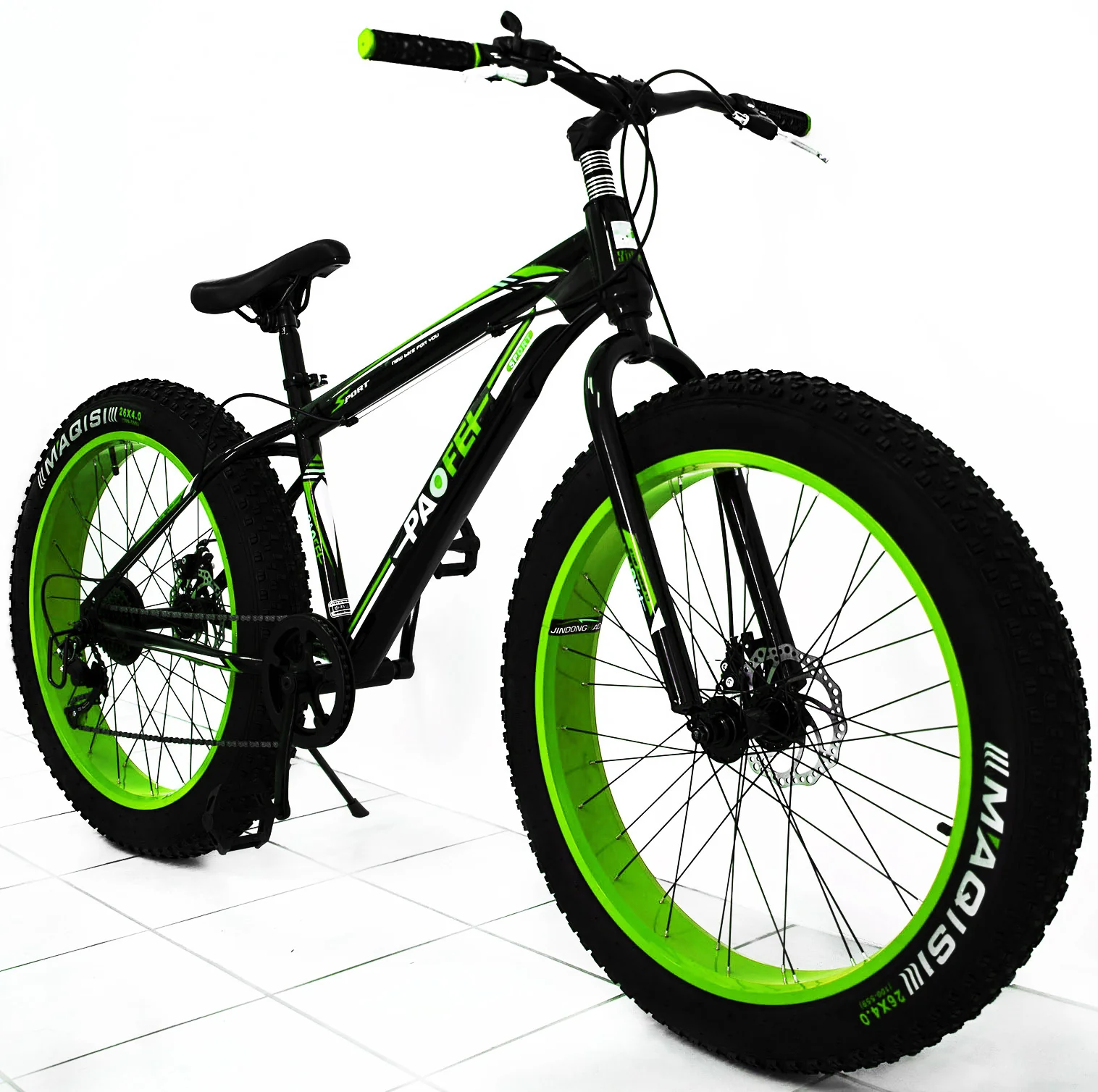 Large Tire Heavy Duty Fat Wheel Mountain Bike (Premium Green & Black Bicycle) - Image 8