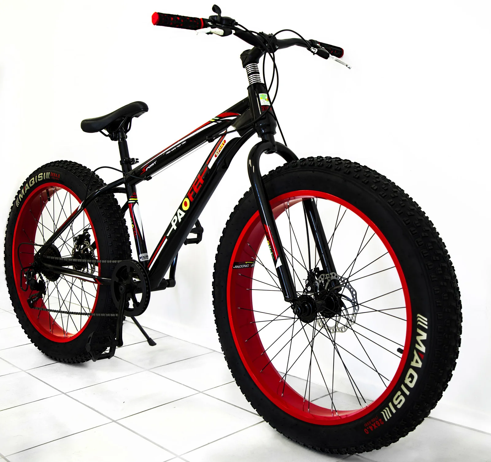 Large Tire Heavy Duty Fat Wheel Mountain Bike (Premium Red & Black Bicycle) - Image 10