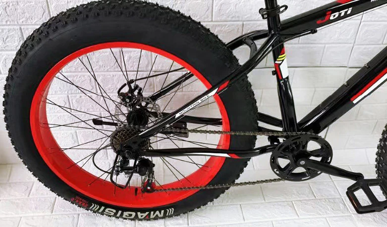 Large Tire Heavy Duty Fat Wheel Mountain Bike (Premium Red & Black Bicycle) - Image 3
