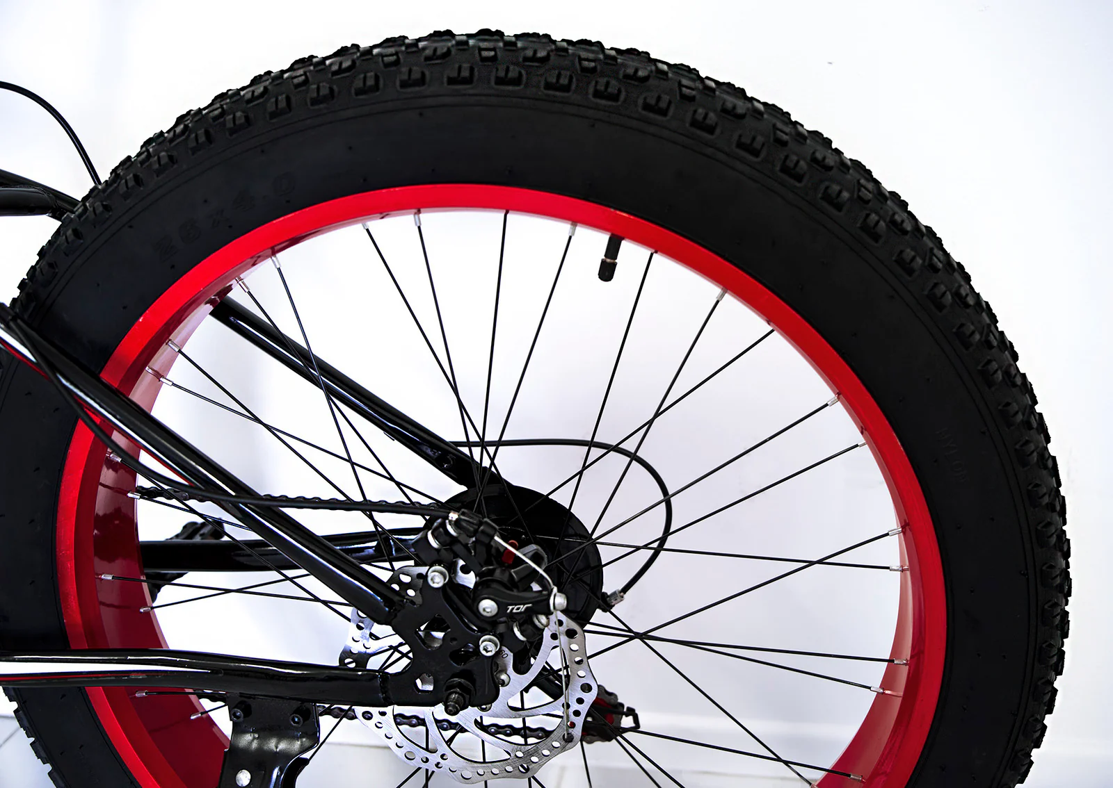Large Tire Heavy Duty Fat Wheel Mountain Bike (Premium Red & Black Bicycle) - Image 5