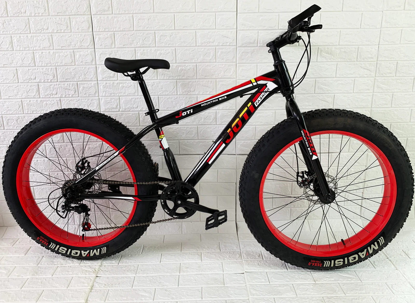 Large Tire Heavy Duty Fat Wheel Mountain Bike (Premium Red & Black Bicycle) - Image 6