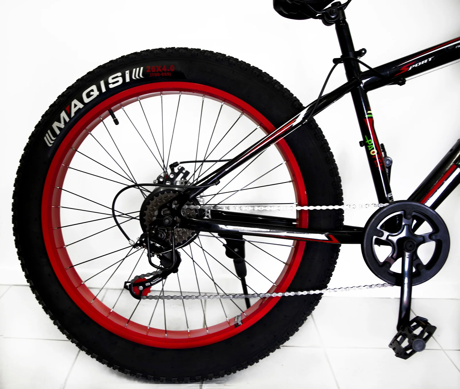 Large Tire Heavy Duty Fat Wheel Mountain Bike (Premium Red & Black Bicycle) - Image 8