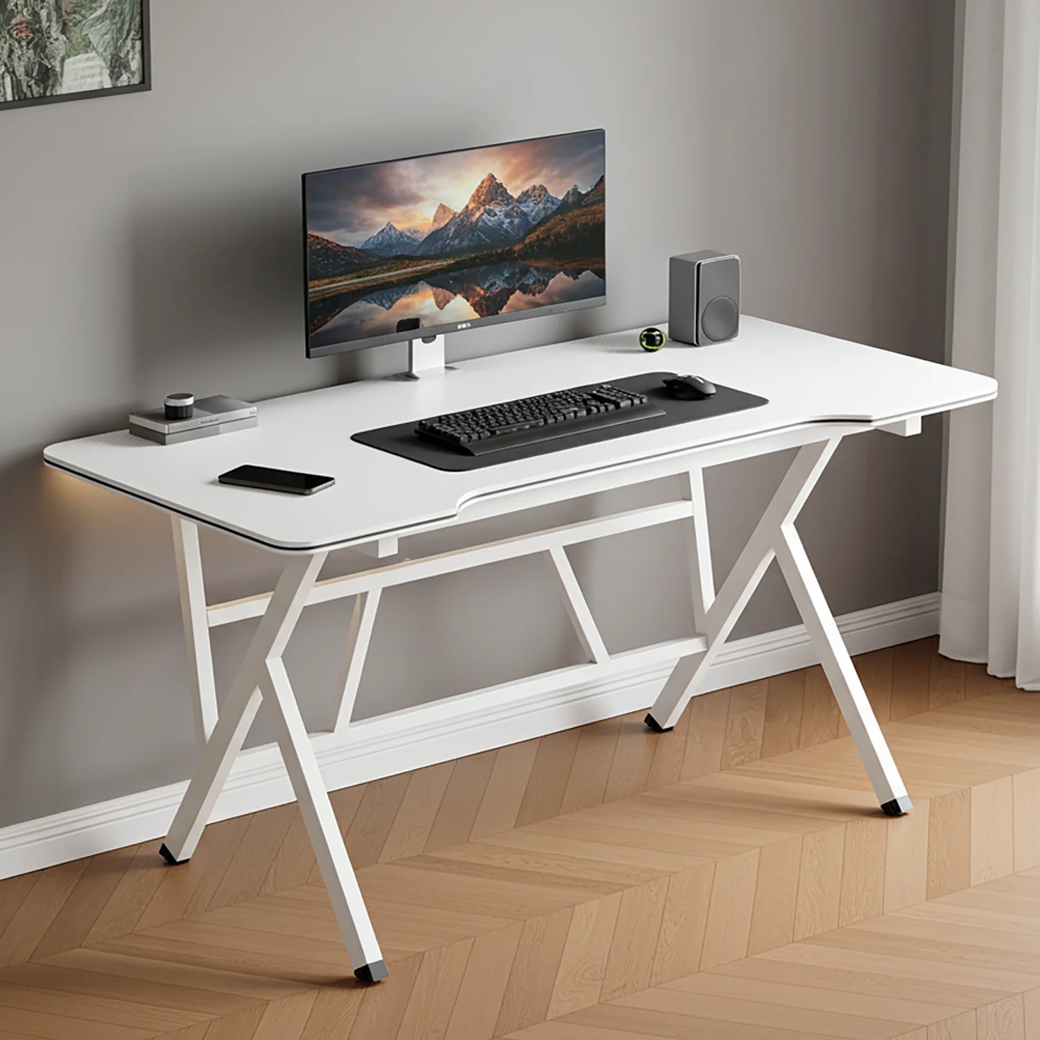 Large Vertex Modern Multifunctional Ergonomic Computer Desk White 120cm - Image 9