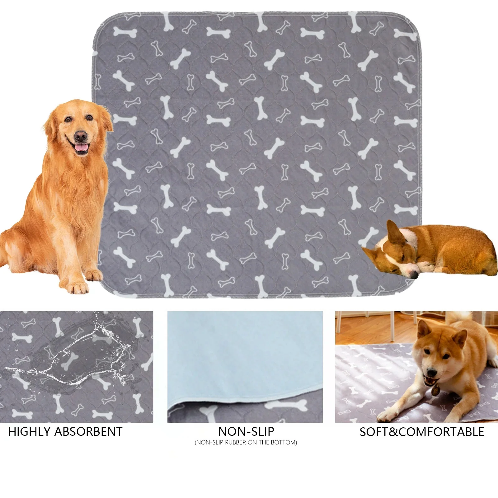 Large Waterproof Dog Mat Washable Reusable Puppy Training Pad (80cm x 90cm) - Image 4