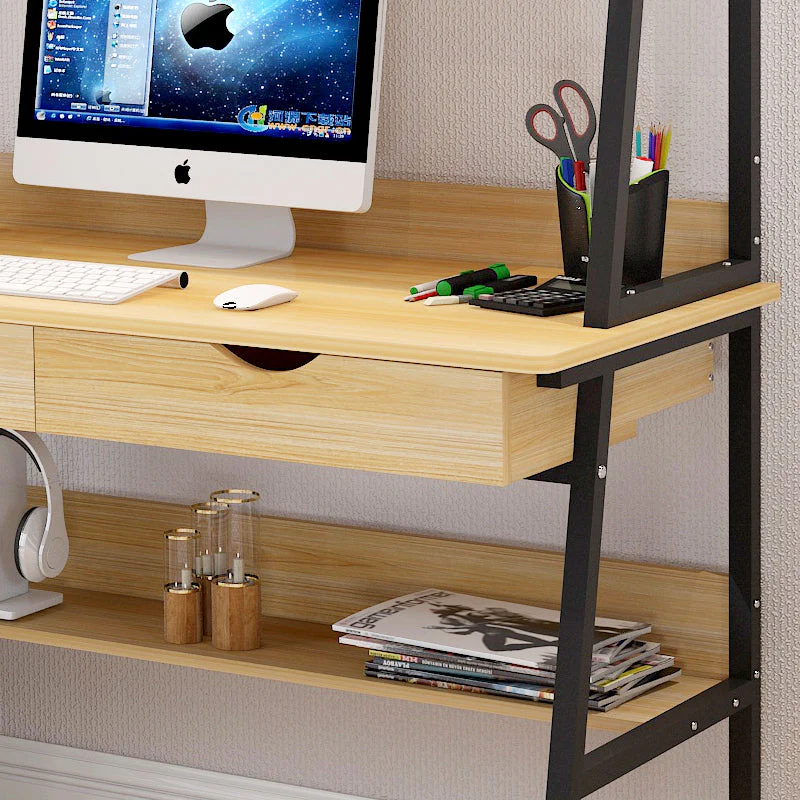 Liberty Computer Desk Workstation with Shelves & Drawers (Oak) - Image 5