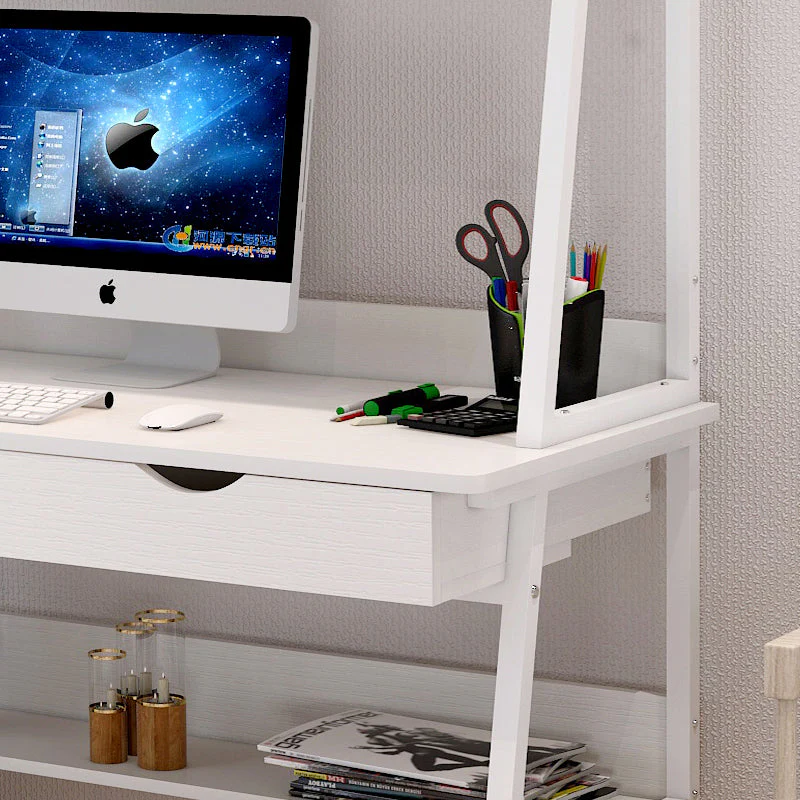 Liberty Computer Desk Workstation with Shelves & Drawers (White) - Image 4