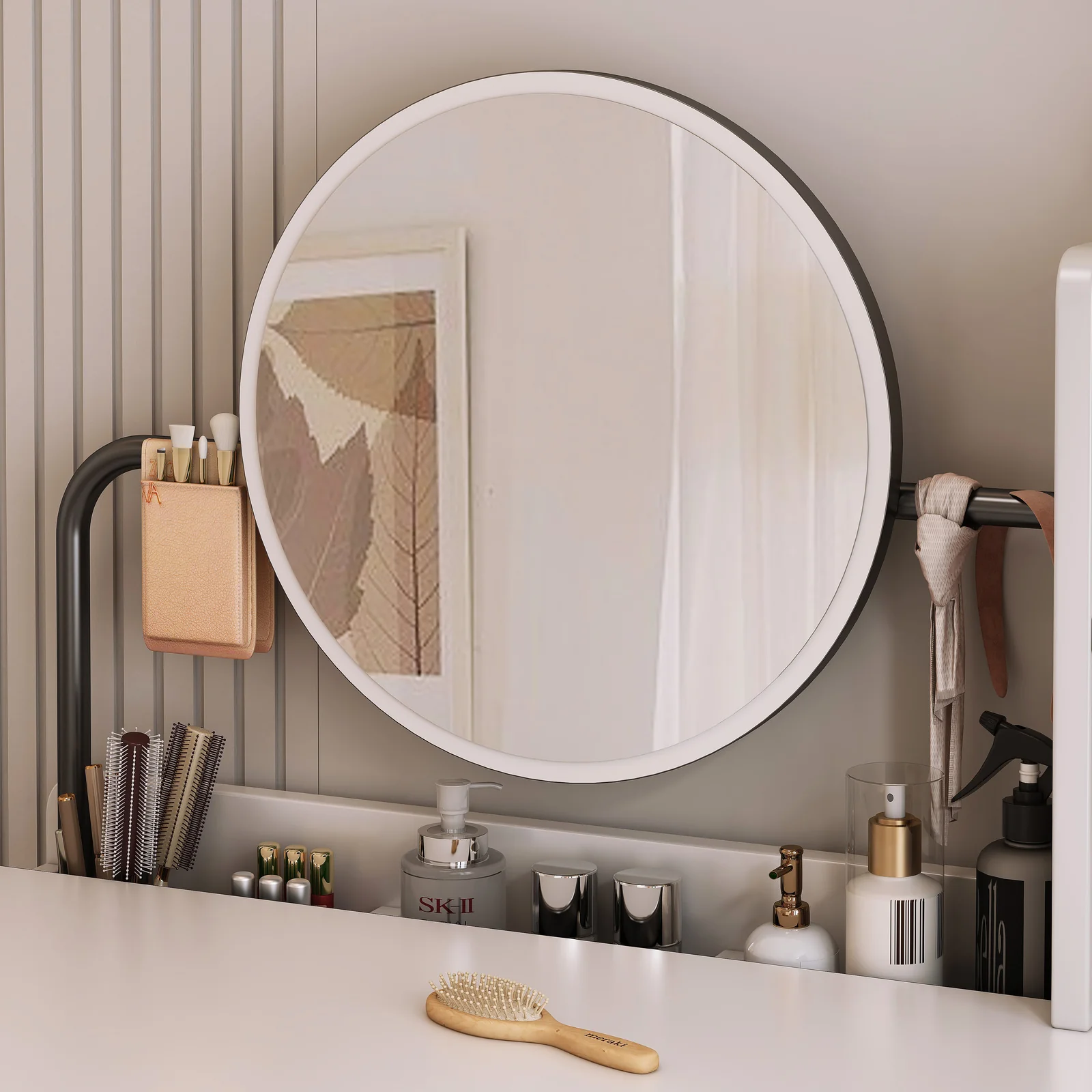 Lioness Dresser Vanity Table with Mirror and Storage Drawers - Image 8