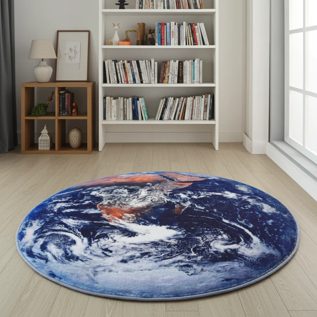 Lush Plush Infinity Earth Planet World Round Rug - Image 11