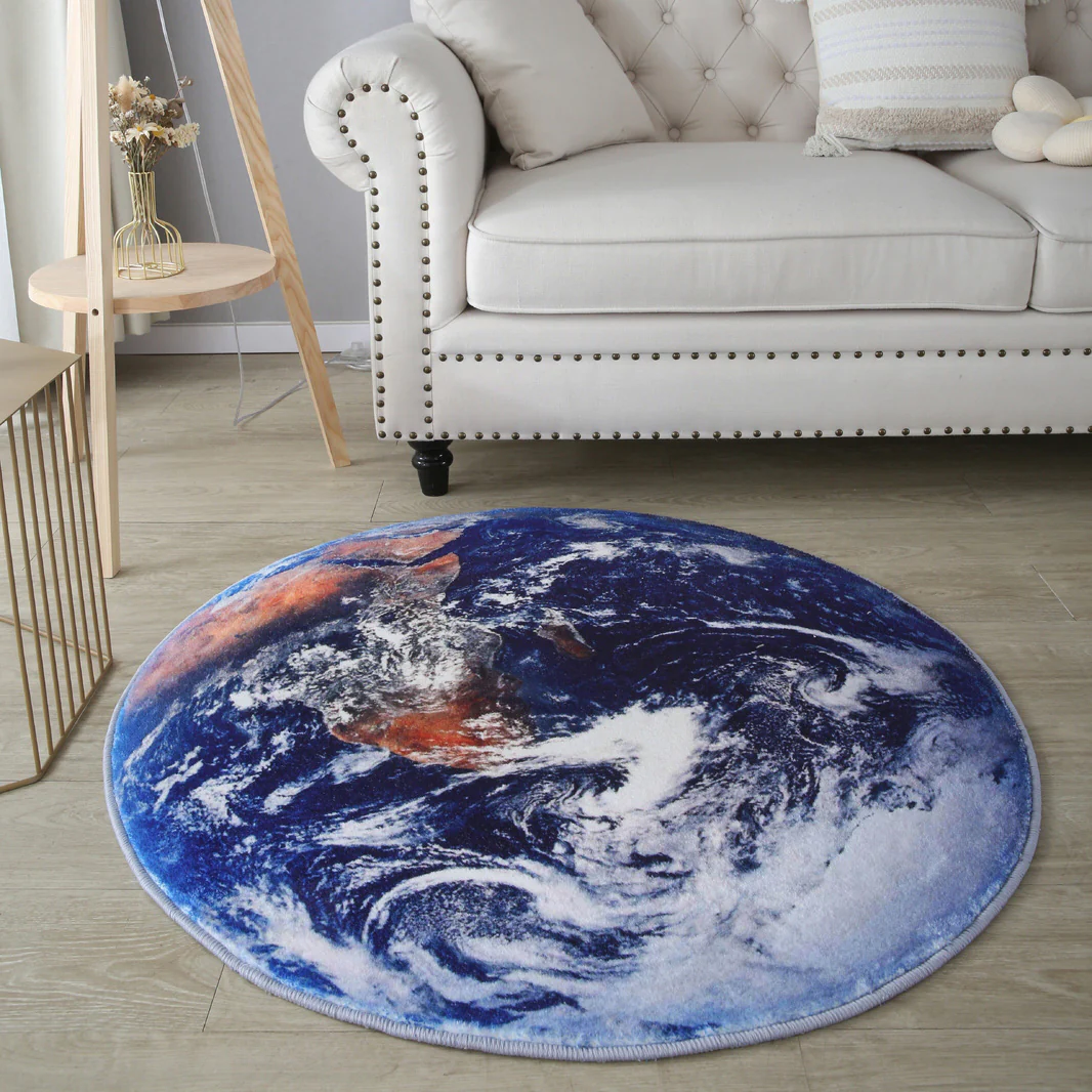 Lush Plush Infinity Earth Planet World Round Rug - Image 3
