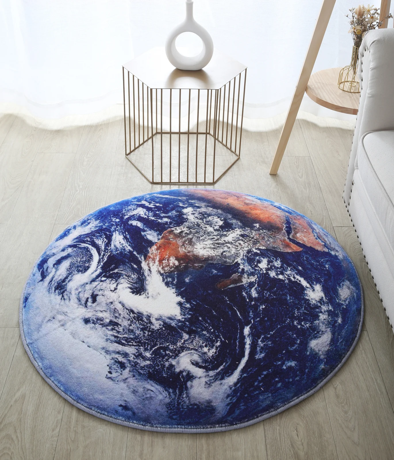 Lush Plush Infinity Earth Planet World Round Rug - Image 5