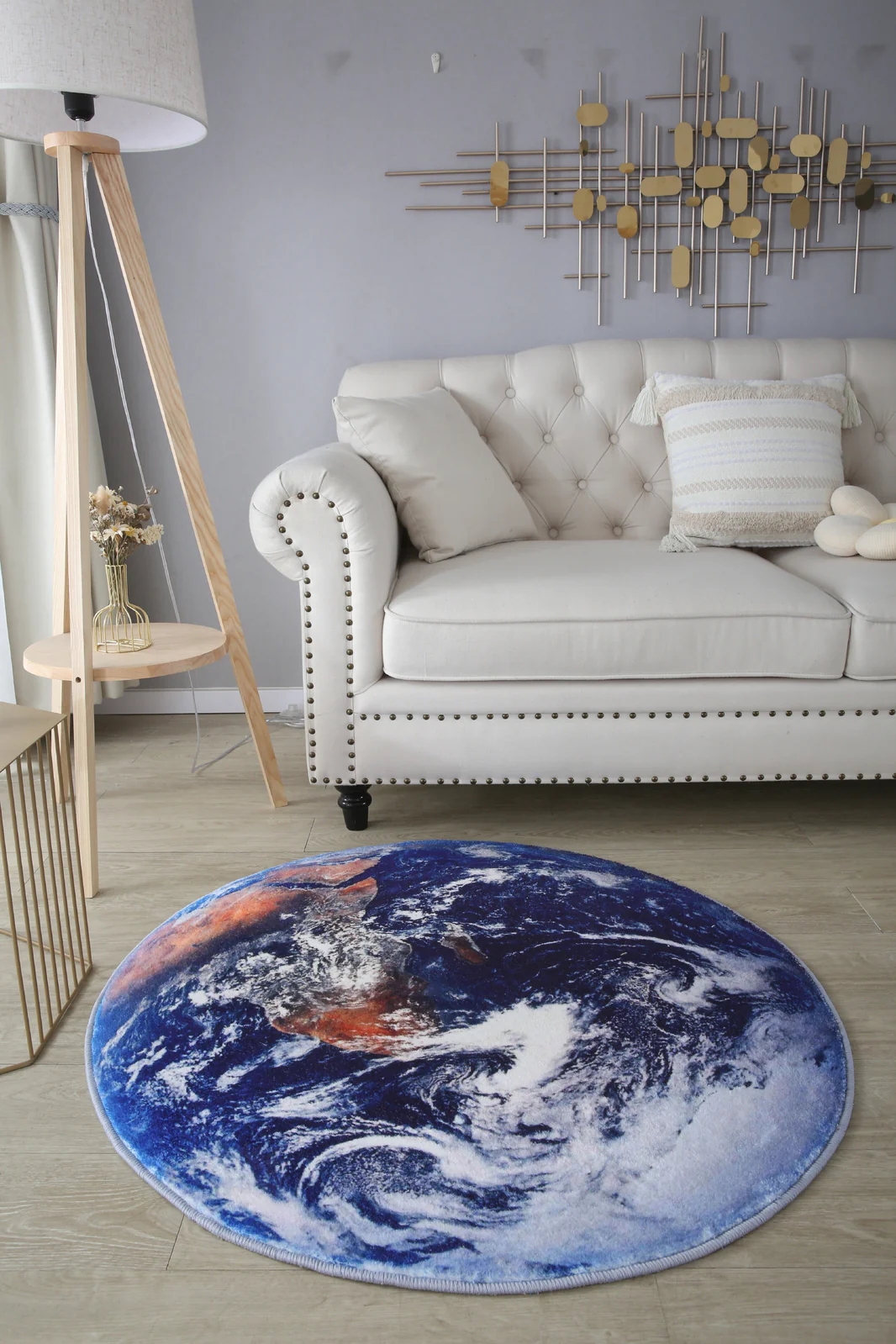 Lush Plush Infinity Earth Planet World Round Rug - Image 6