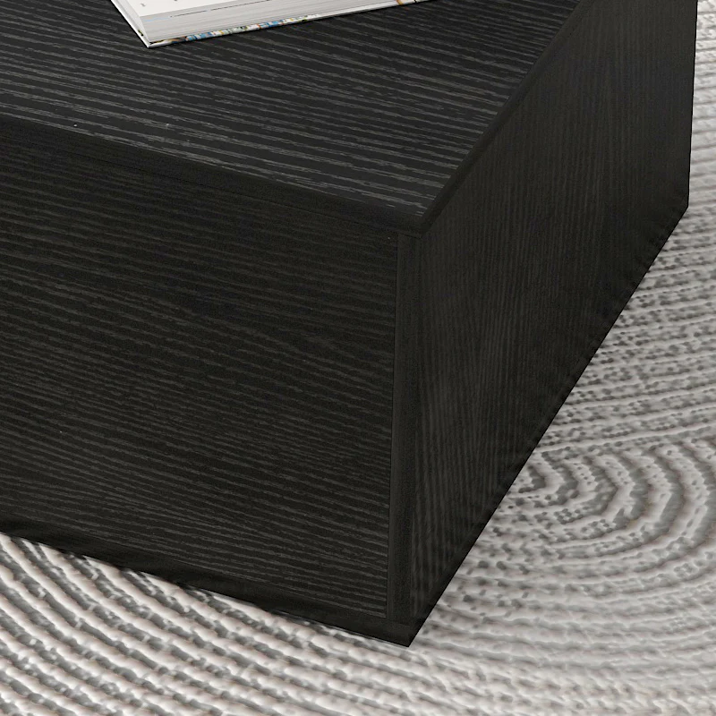 Lusso Designer Wooden Coffee Table (Black) - Image 5