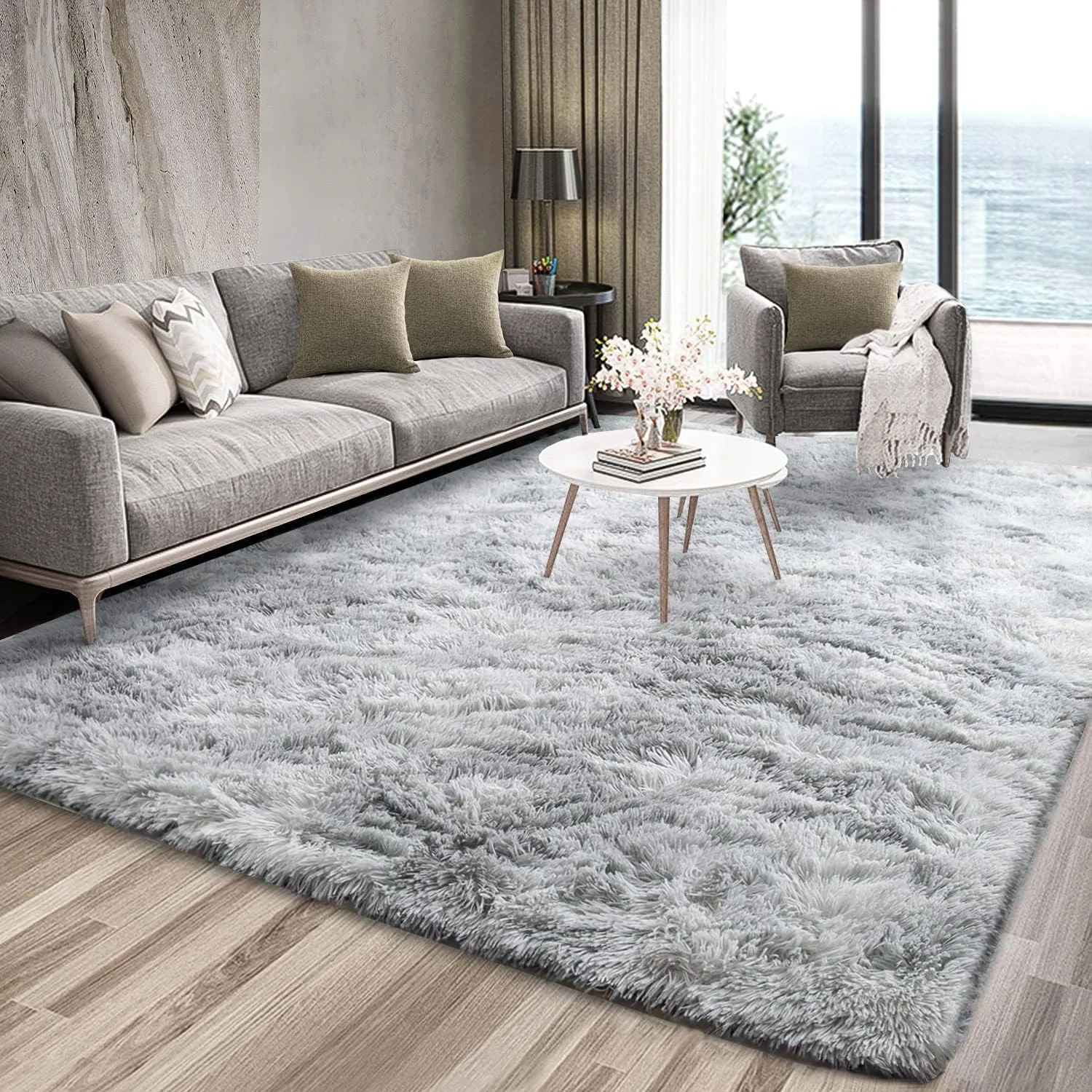 Luxe Bedroom/Living Room Comfortable Shag Rug (200 x 140, Platinum) - Image 14