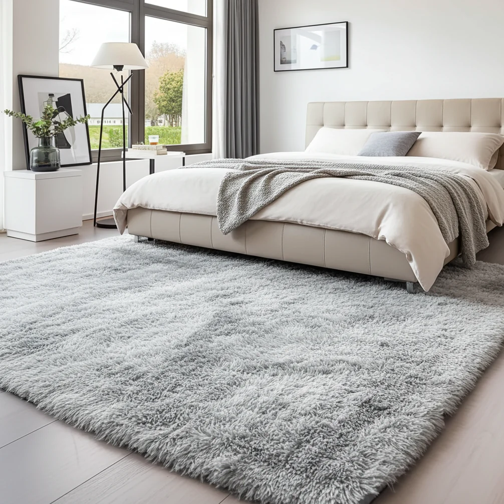 Luxe Bedroom/Living Room Comfortable Shag Rug (200 x 140, Platinum) - Image 15