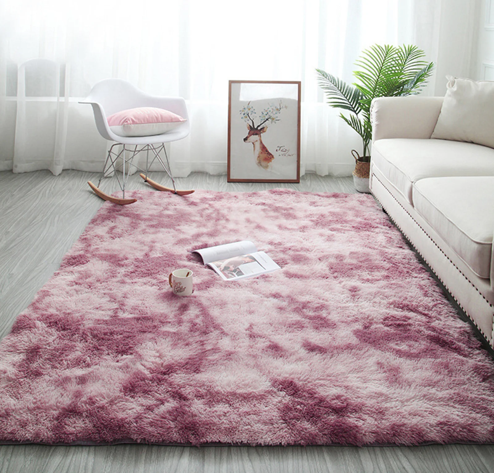 Luxe Bedroom/Living Room Comfortable Shag Rug (Plum, 200 x 140) - Image 13