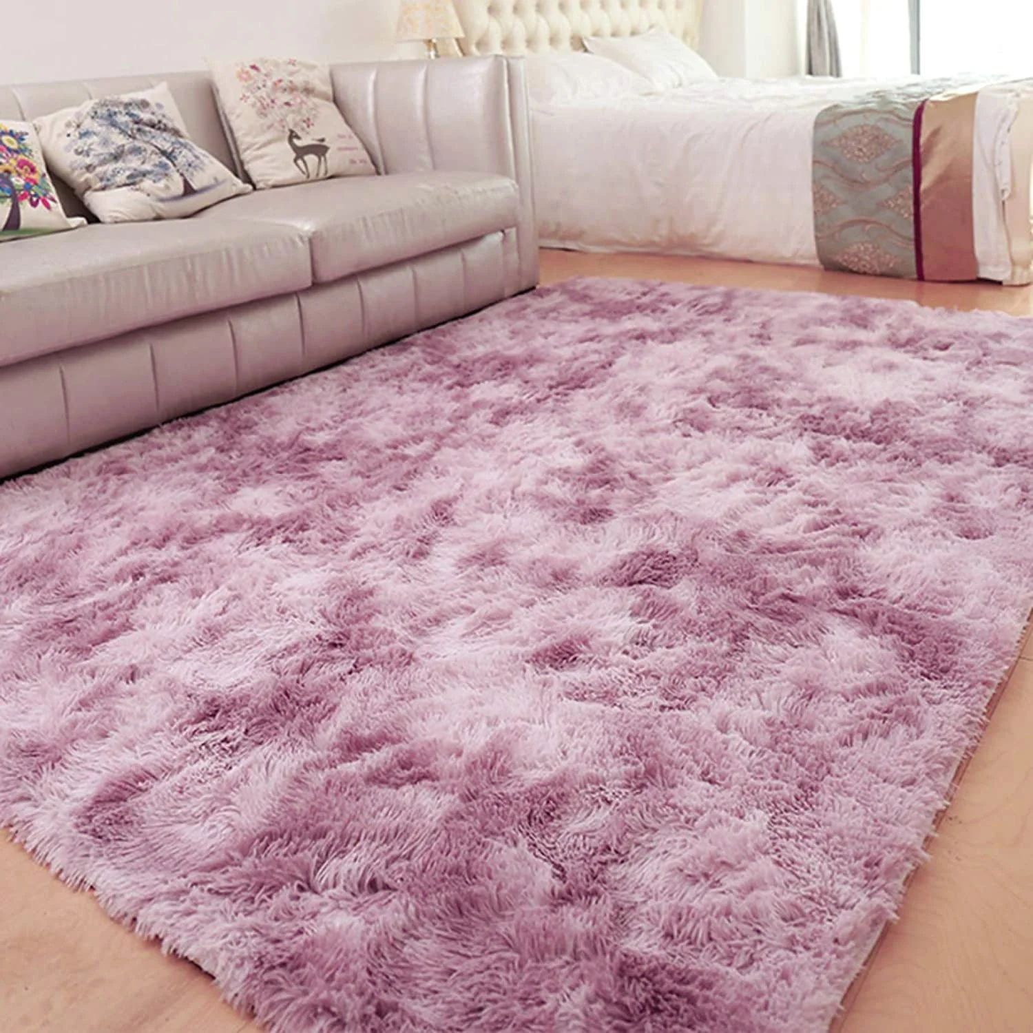 Luxe Bedroom/Living Room Comfortable Shag Rug (Plum, 200 x 140) - Image 14