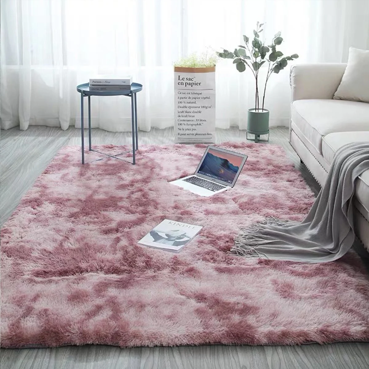 Luxe Bedroom/Living Room Comfortable Shag Rug (Plum, 200 x 140) - Image 3