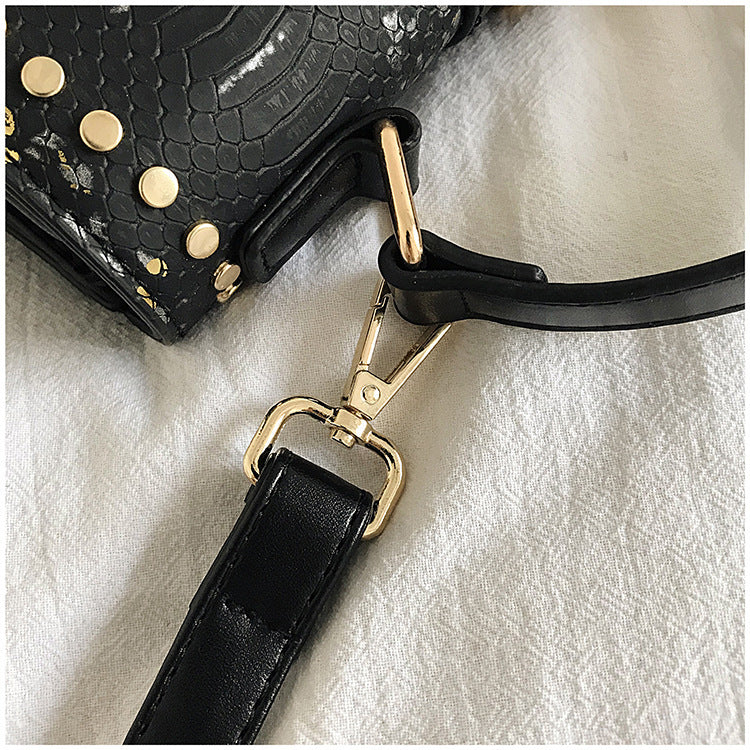 Luxe Designer Handbag Metal Studs Tote Satchel Bag Blue - Image 13
