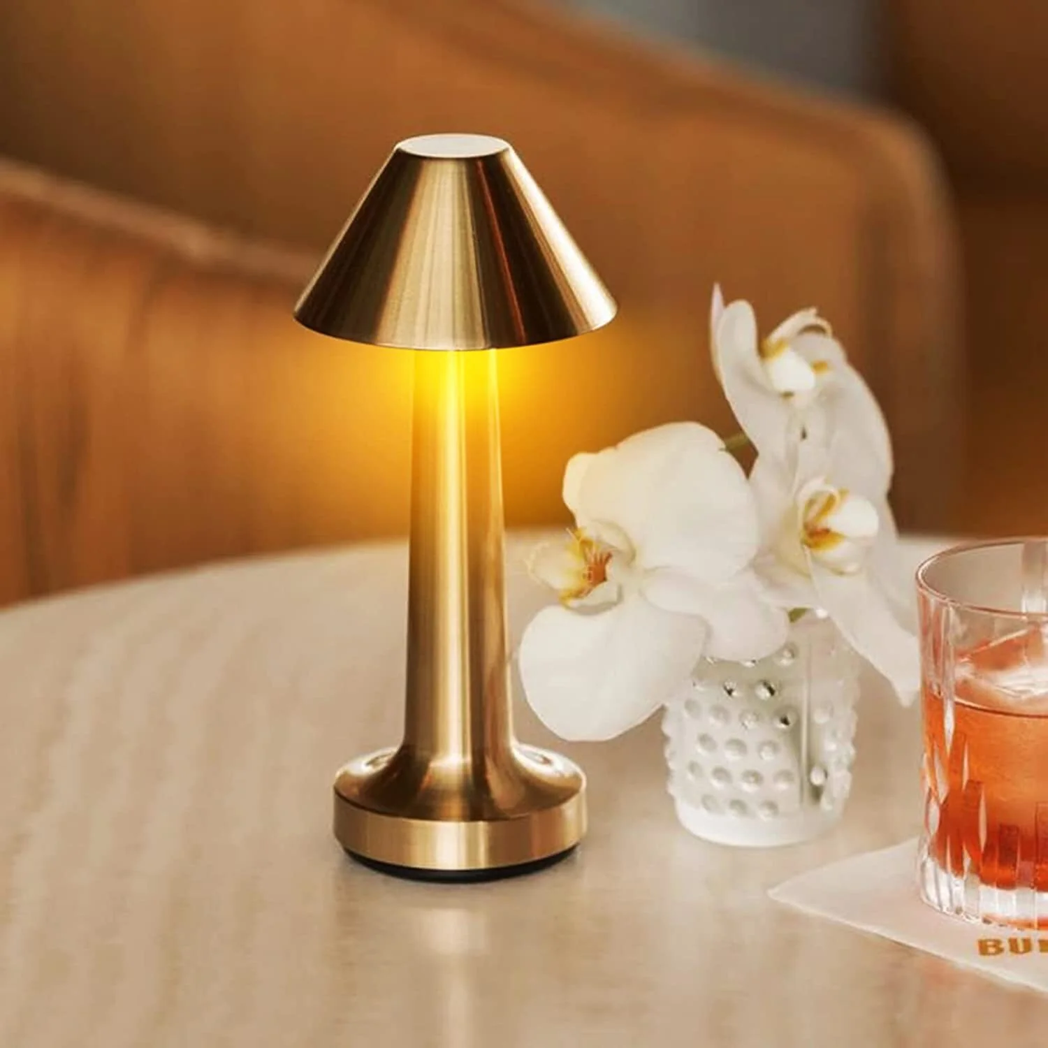 Luxe Designer LED Table Lamp Cordless Touch Sensor Night Light (Gold) - Image 4
