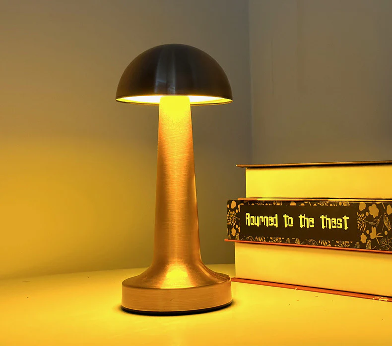 Luxe Designer LED Table Lamp Cordless Touch Sensor Night Light (Gold, Dome) - Image 8