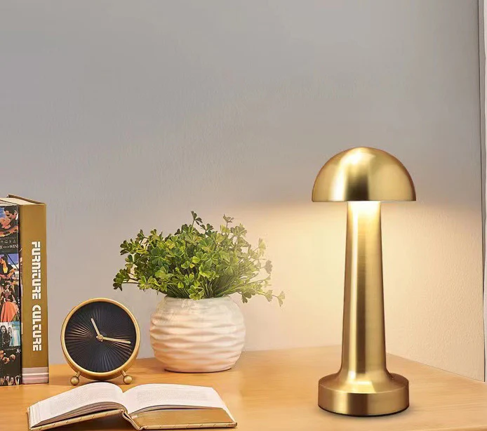 Luxe Designer LED Table Lamp Cordless Touch Sensor Night Light (Gold, Dome) - Image 20