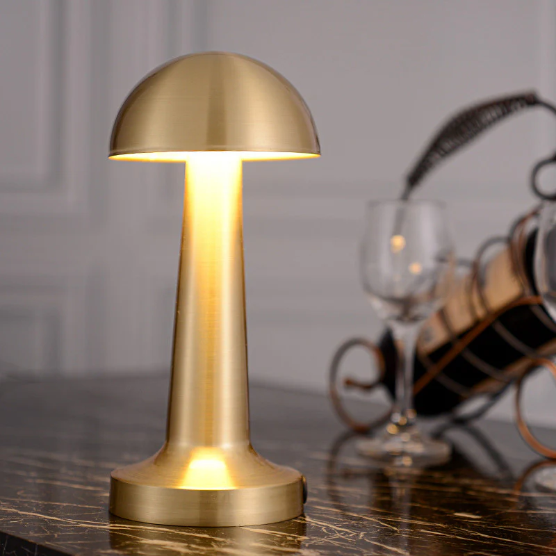 Luxe Designer LED Table Lamp Cordless Touch Sensor Night Light (Gold, Dome) - Image 9