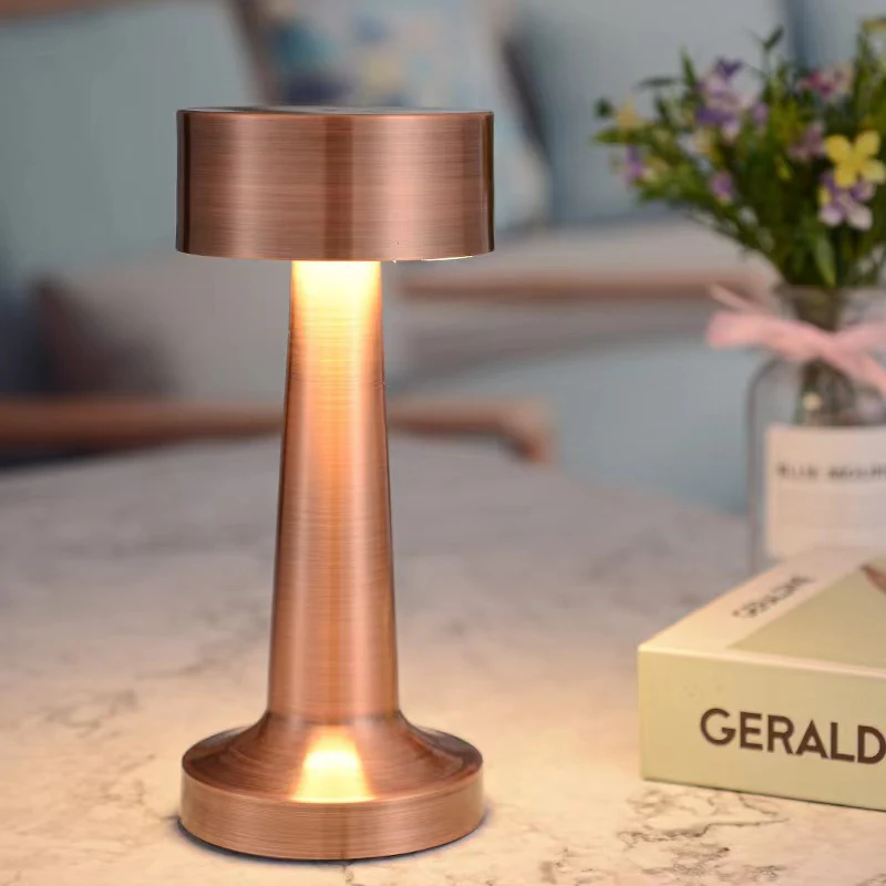 Luxe Designer LED Table Lamp Cordless Touch Sensor Night Light (Rose Gold) - Image 2