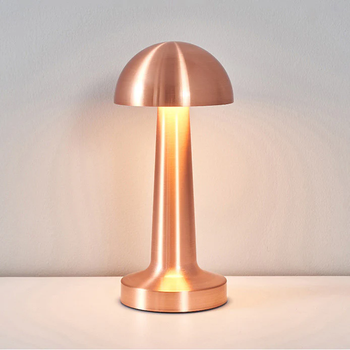 Luxe Designer LED Table Lamp Cordless Touch Sensor Night Light (Rose Gold, Dome) - Image 11