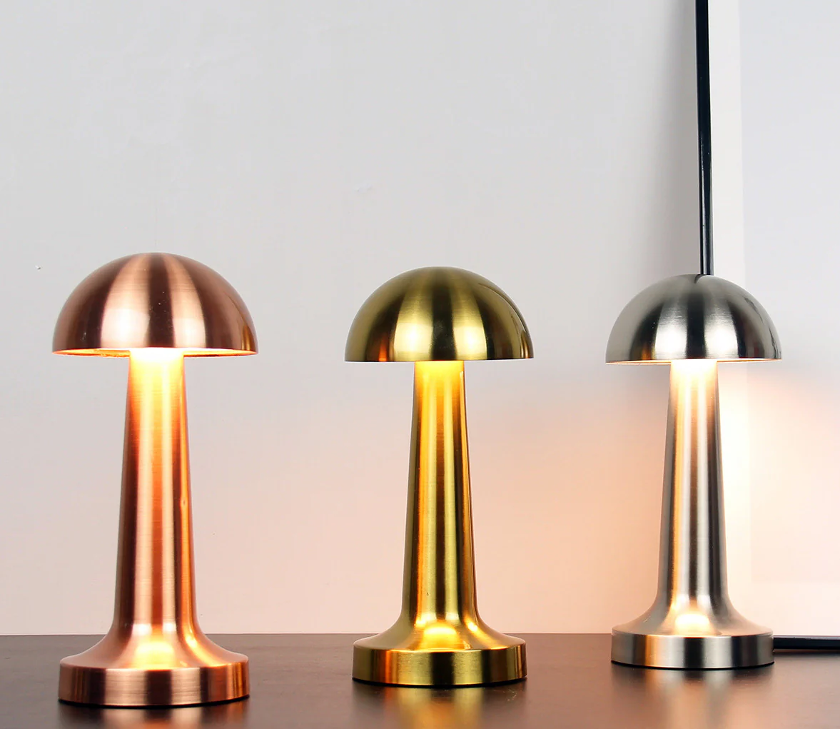Luxe Designer LED Table Lamp Cordless Touch Sensor Night Light (Rose Gold, Dome) - Image 13