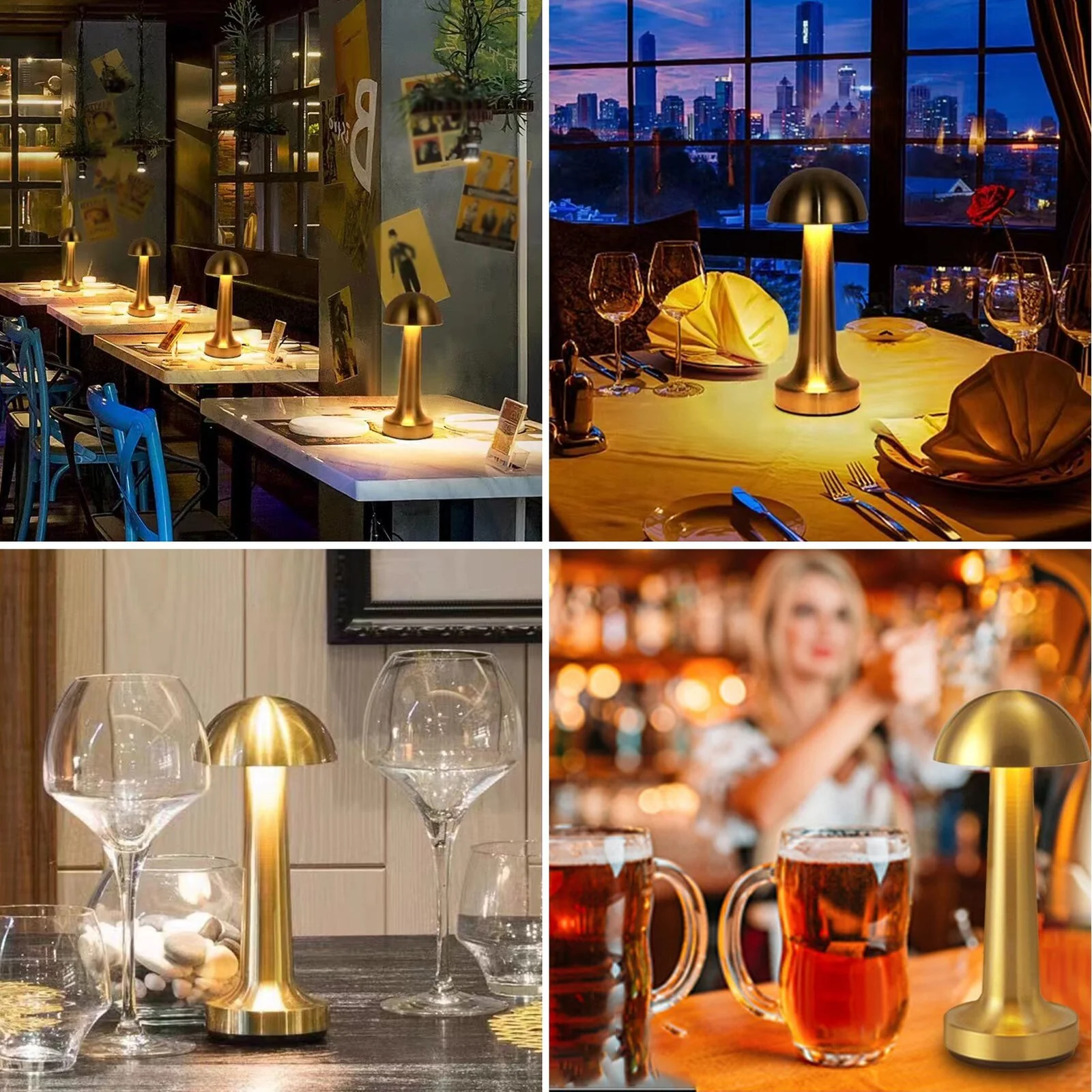 Luxe Designer LED Table Lamp Cordless Touch Sensor Night Light (Rose Gold, Dome) - Image 18