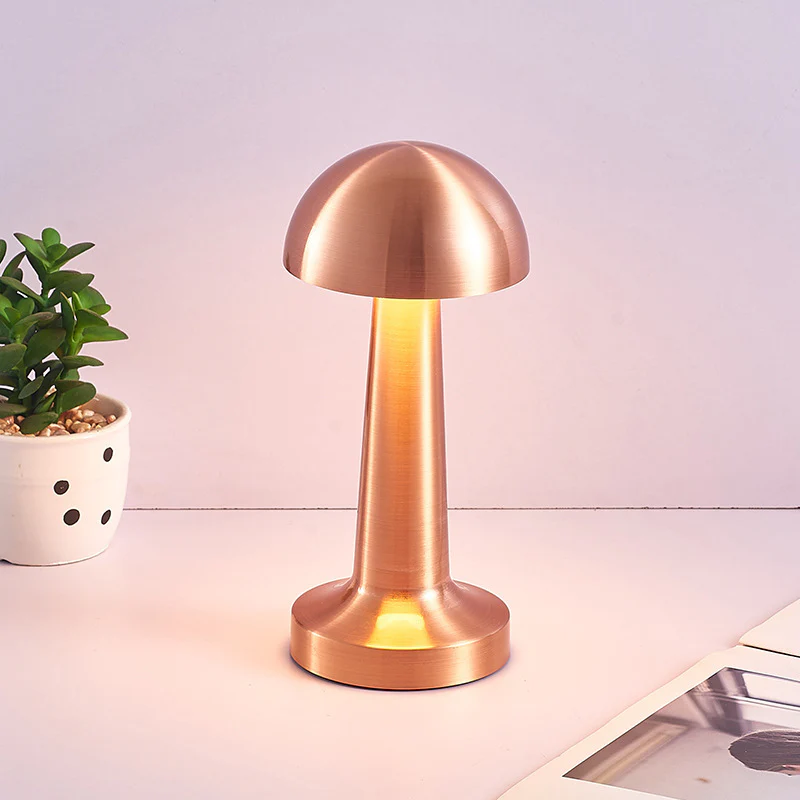 Luxe Designer LED Table Lamp Cordless Touch Sensor Night Light (Rose Gold, Dome) - Image 9