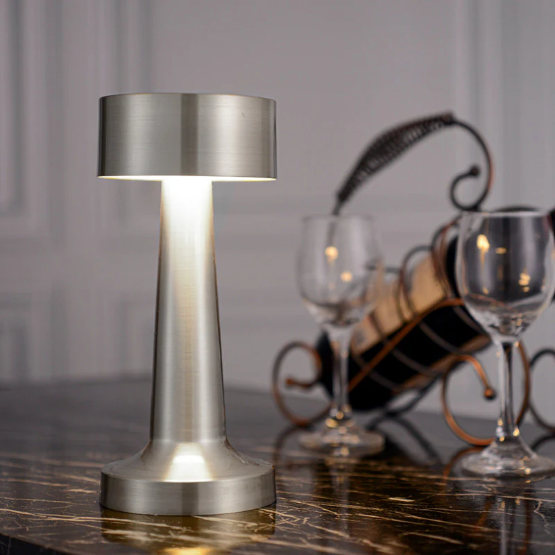 Luxe Designer LED Table Lamp Cordless Touch Sensor Night Light (Silver) - Image 3