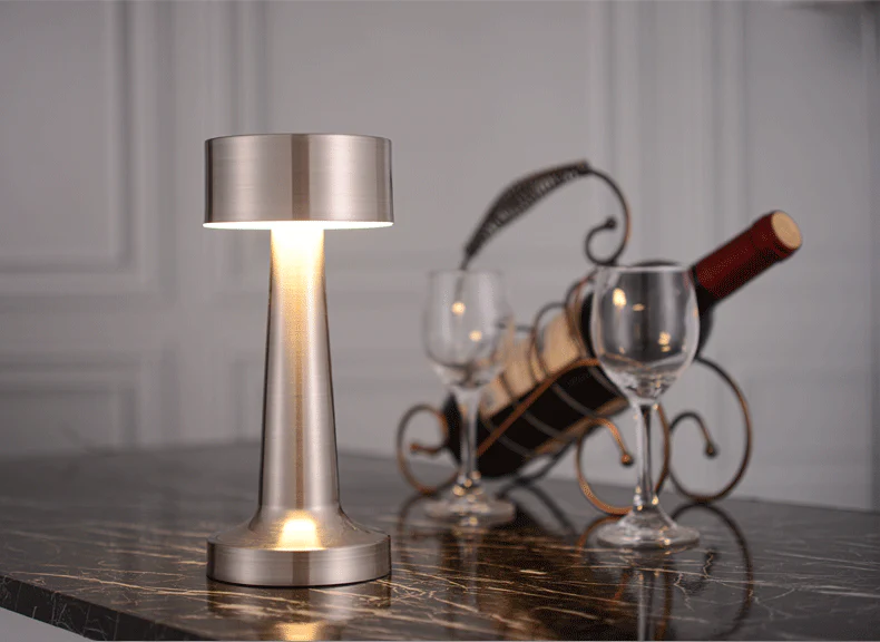 Luxe Designer LED Table Lamp Cordless Touch Sensor Night Light (Silver) - Image 8