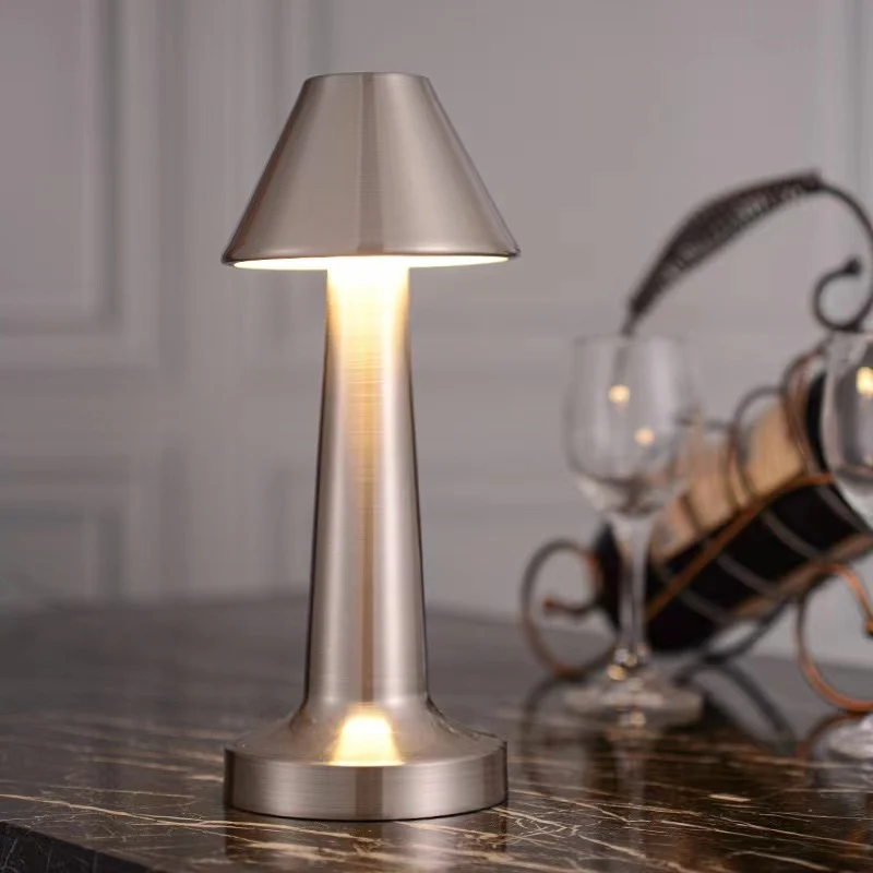 Luxe Designer LED Table Lamp Cordless Touch Sensor Night Light (Silver) - Image 2