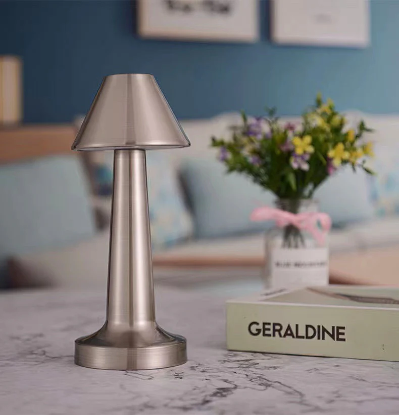 Luxe Designer LED Table Lamp Cordless Touch Sensor Night Light (Silver) - Image 4