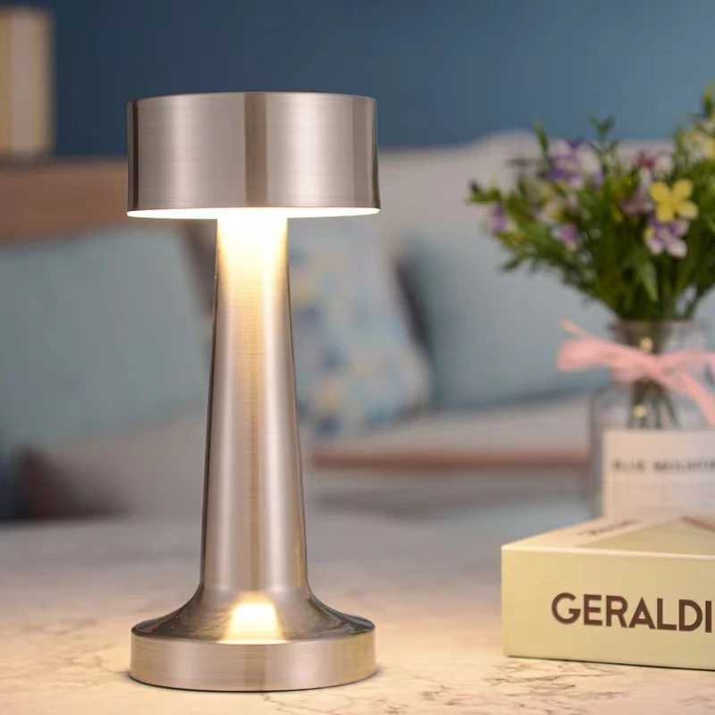 Luxe Designer LED Table Lamp Cordless Touch Sensor Night Light (Silver) - Image 4