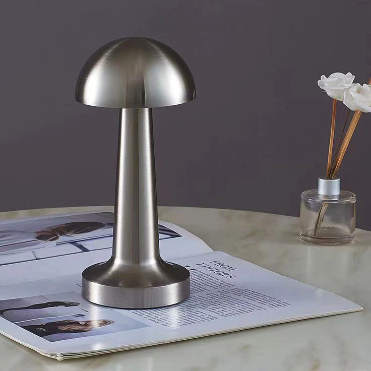 Luxe Designer LED Table Lamp Cordless Touch Sensor Night Light (Silver, Dome) - Image 3