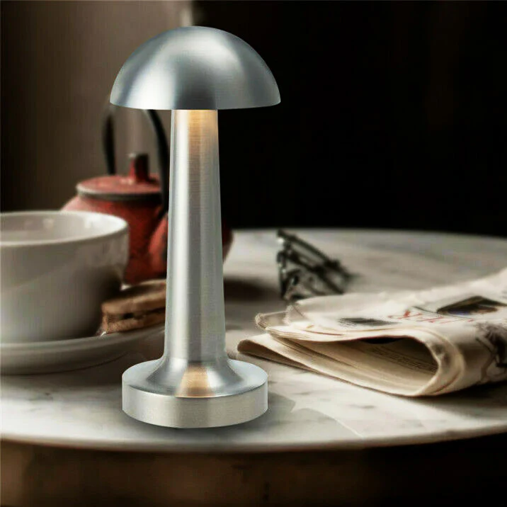 Luxe Designer LED Table Lamp Cordless Touch Sensor Night Light (Silver, Dome) - Image 5