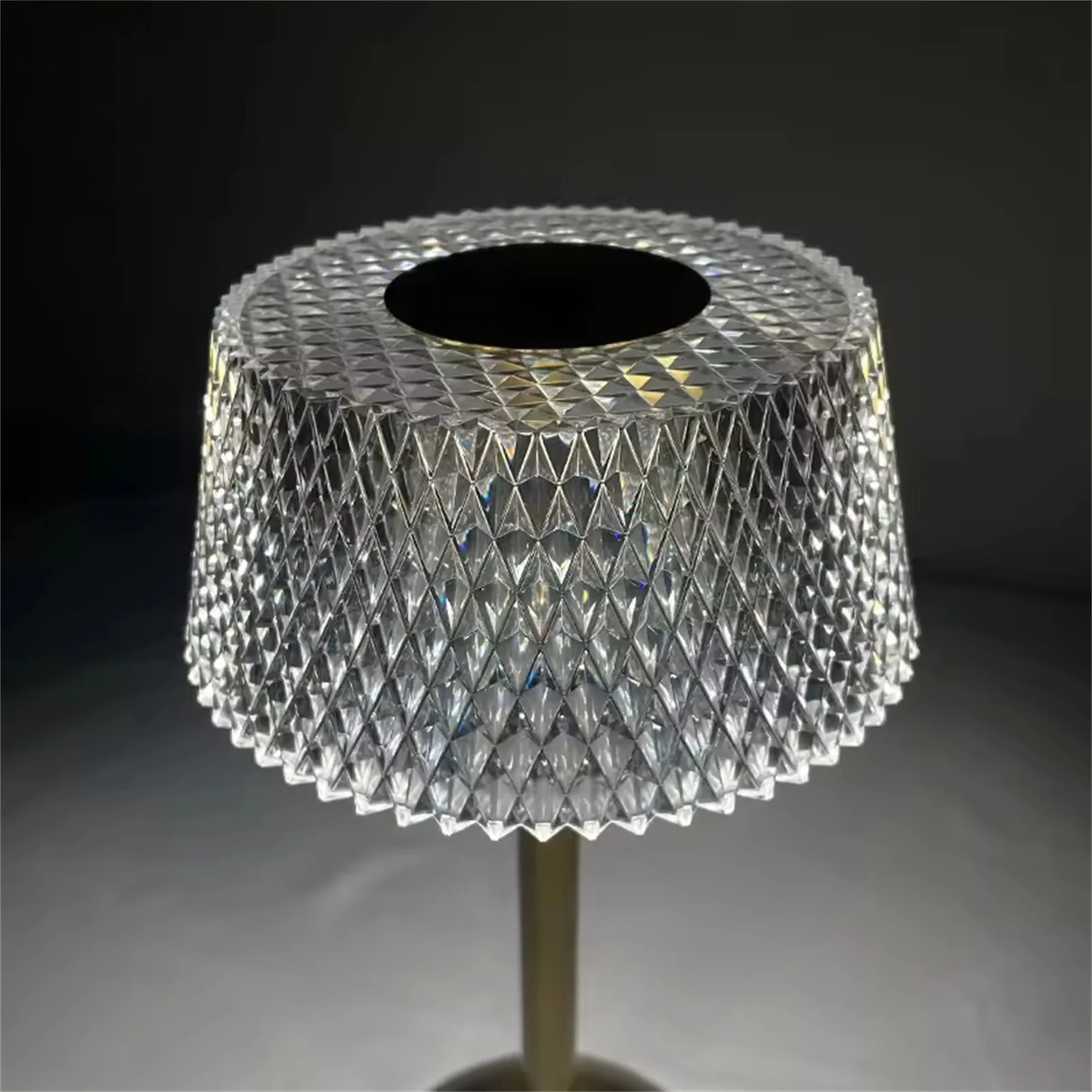 Luxe Diamond Crystal Table Lamp Touch-Dimmable LED Rechargeable Night Light - Image 3