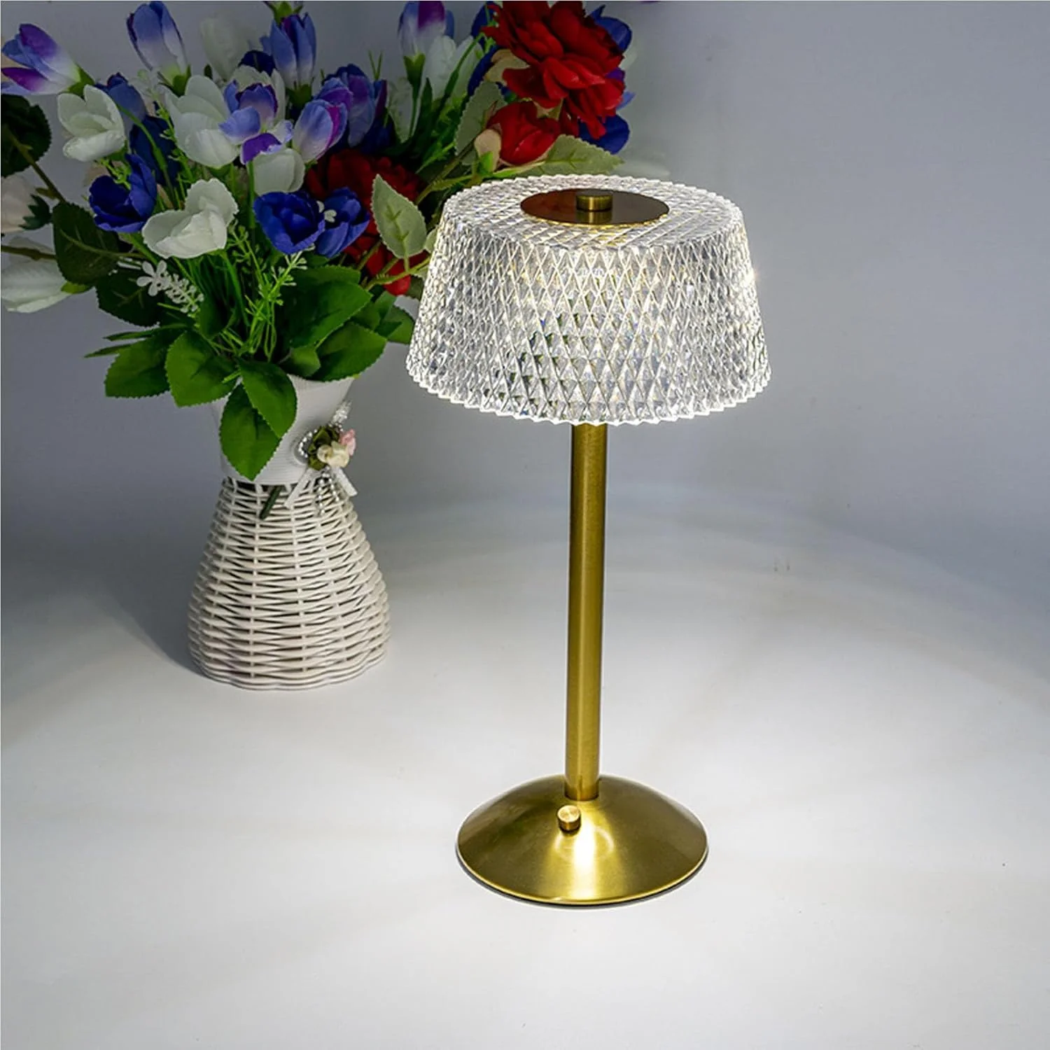 Luxe Diamond Crystal Table Lamp Touch-Dimmable LED Rechargeable Night Light - Image 7