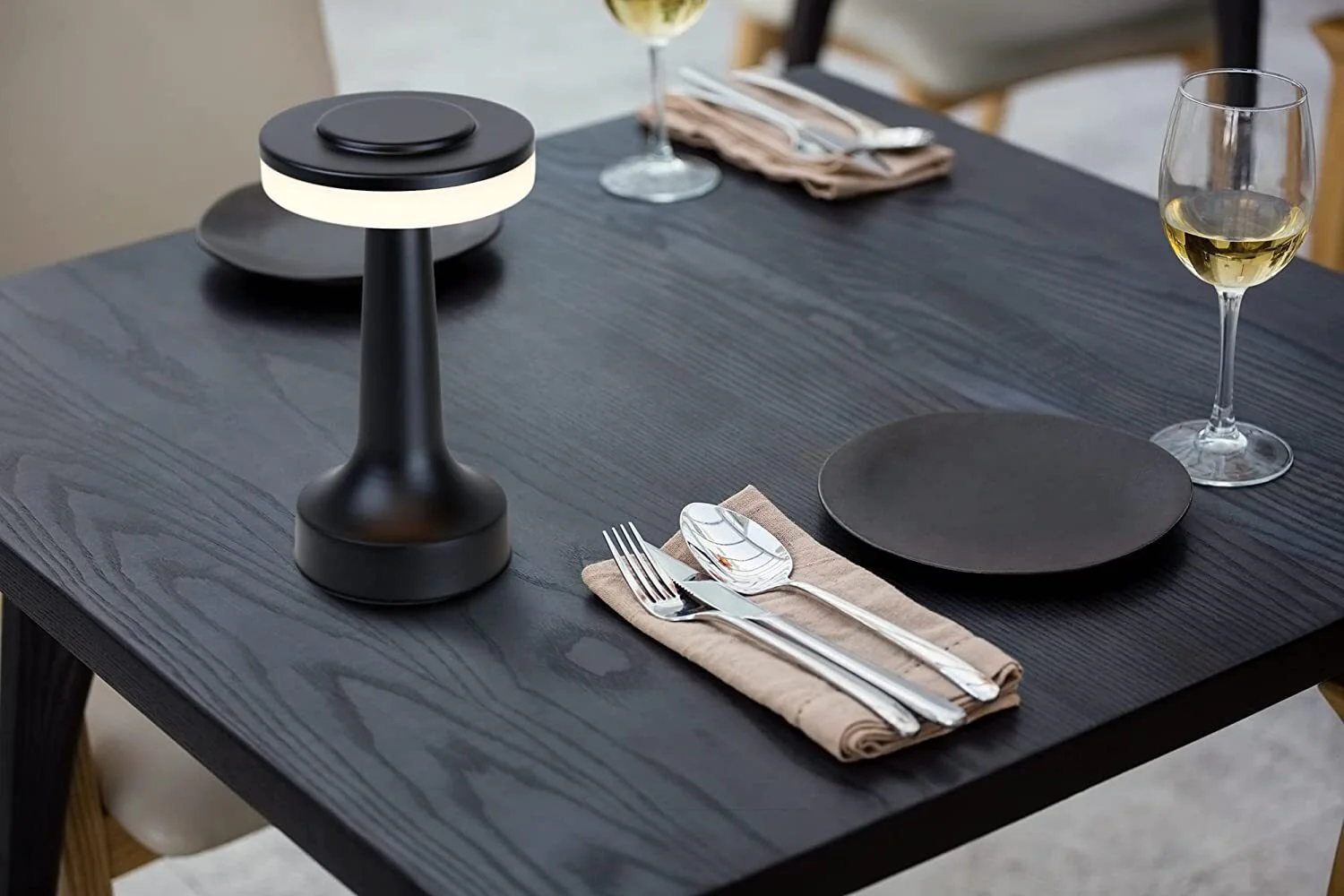 Luxe LED Table Lamp Portable Cordless Touch Sensor Night Light (Black) - Image 4