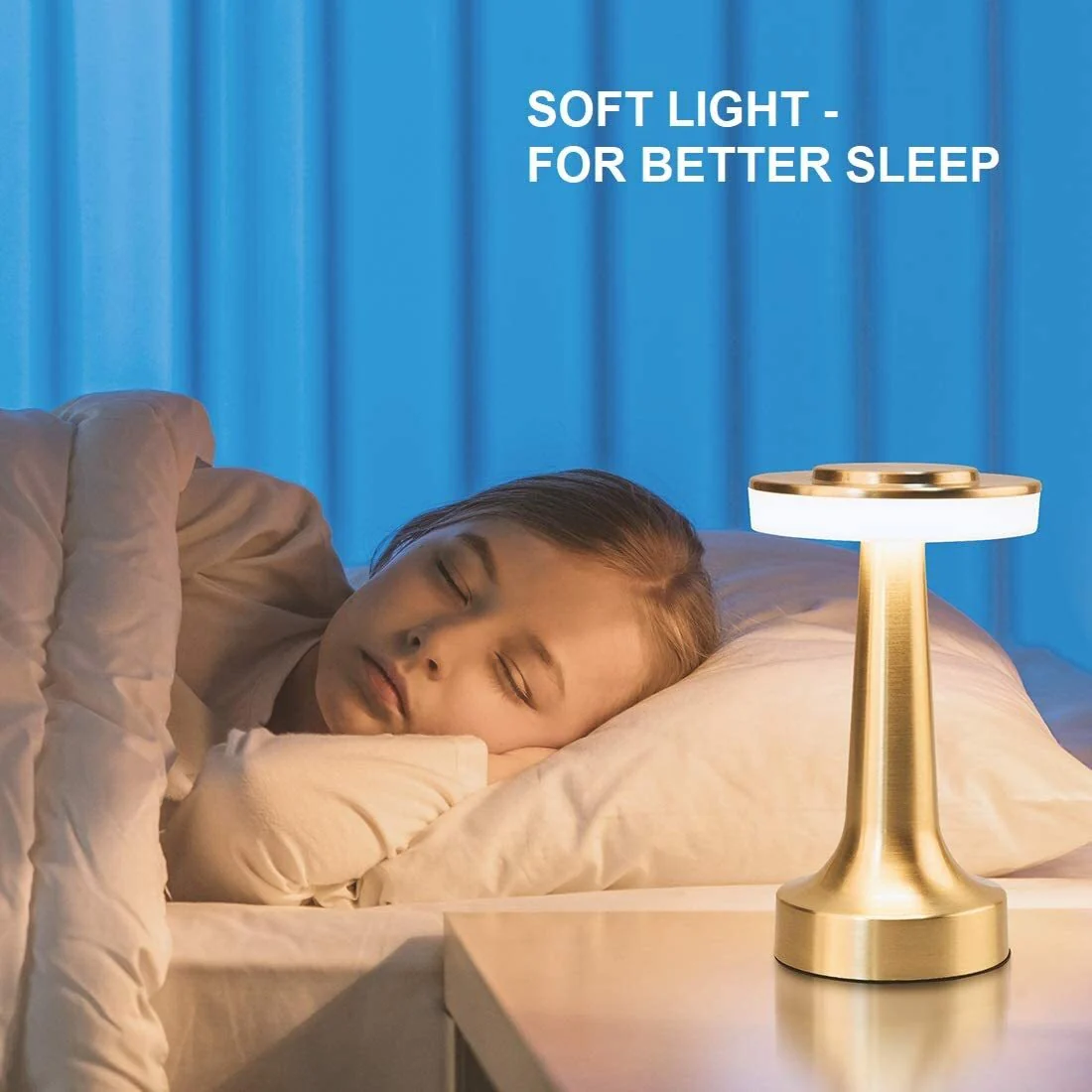 Luxe LED Table Lamp Portable Cordless Touch Sensor Night Light (Gold) - Image 8