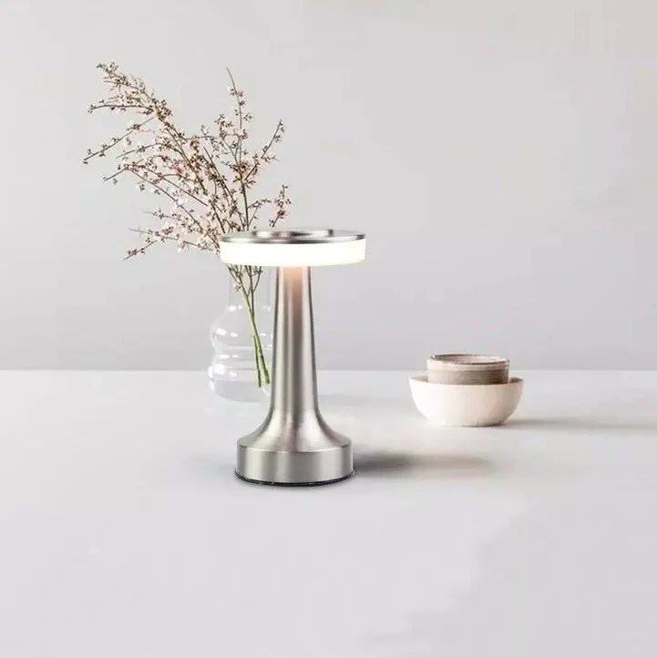 Luxe LED Table Lamp Portable Cordless Touch Sensor Night Light (Silver) - Image 5