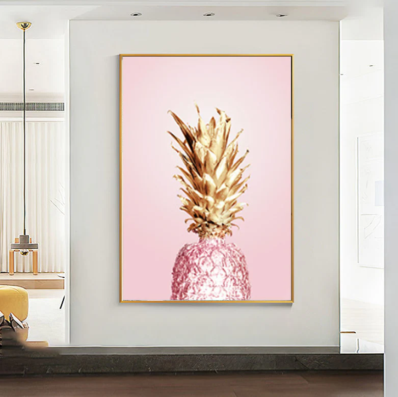 Luxe Pineapple Painting Framed Canvas Wall Art - 30cm x 40cm - Image 10