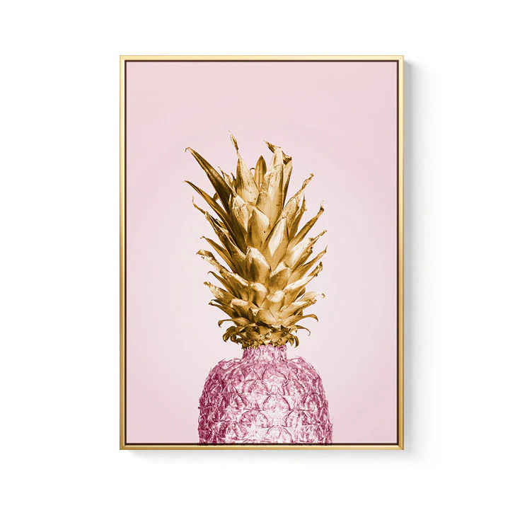 Luxe Pineapple Painting Framed Canvas Wall Art - 40cm x 60cm - Image 12