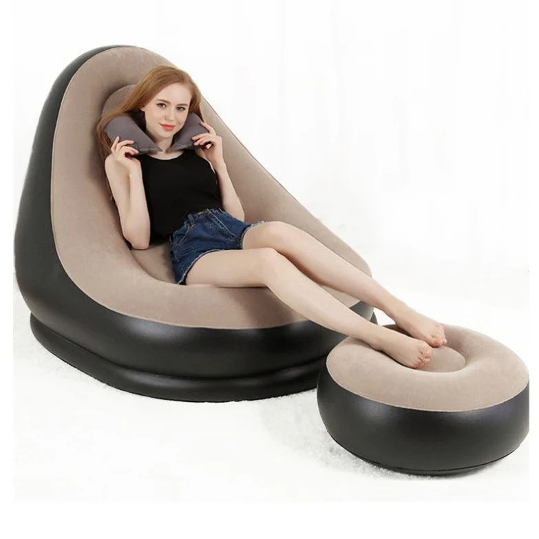 Luxury Comfort Air Sofa Inflatable Lounge Couch Chair and Ottoman Set - Image 5